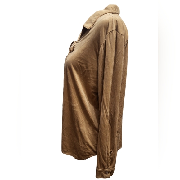 Kay Celine Tan Lace-Up Blouse - Picture 5 of 7